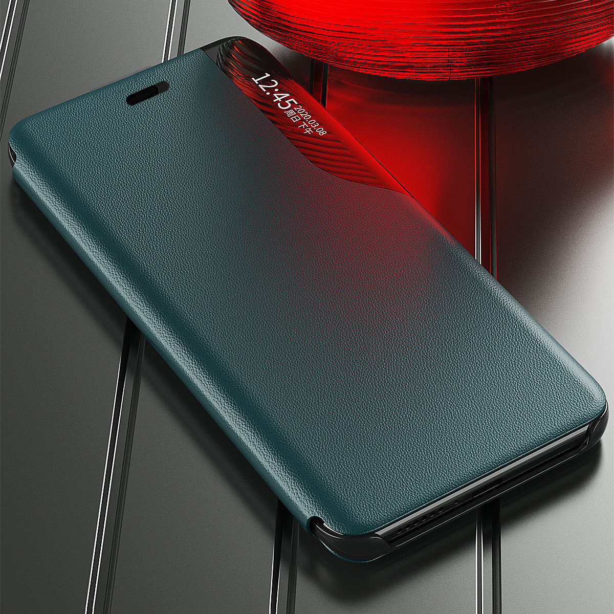 Elegant boekhoes View Case voor Apple iPhone 13 Mini - rood