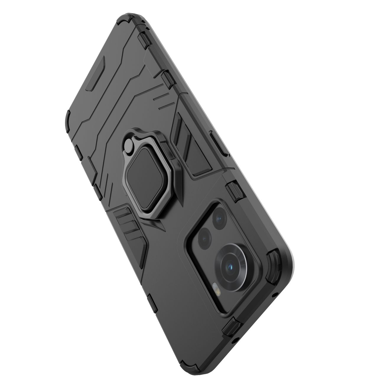 Stevige Ring Armor Case voor OnePlus Ace - zwart