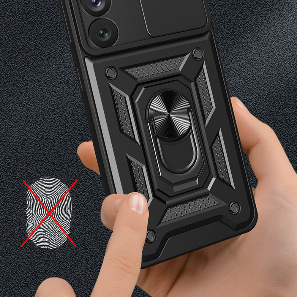 Hybride armor Camshield voor Samsung Galaxy A14 - donkerblauw