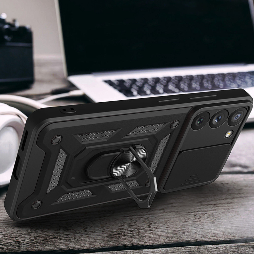 Hybride armor Camshield voor Samsung Galaxy A14 - donkerblauw