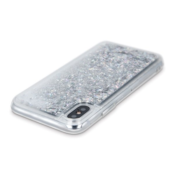 Glitter case voor Motorola Moto E6 - zilver