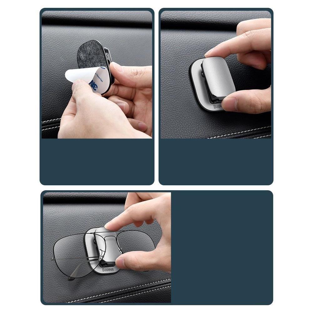 Baseus brilhouder voor in de auto – Zilver