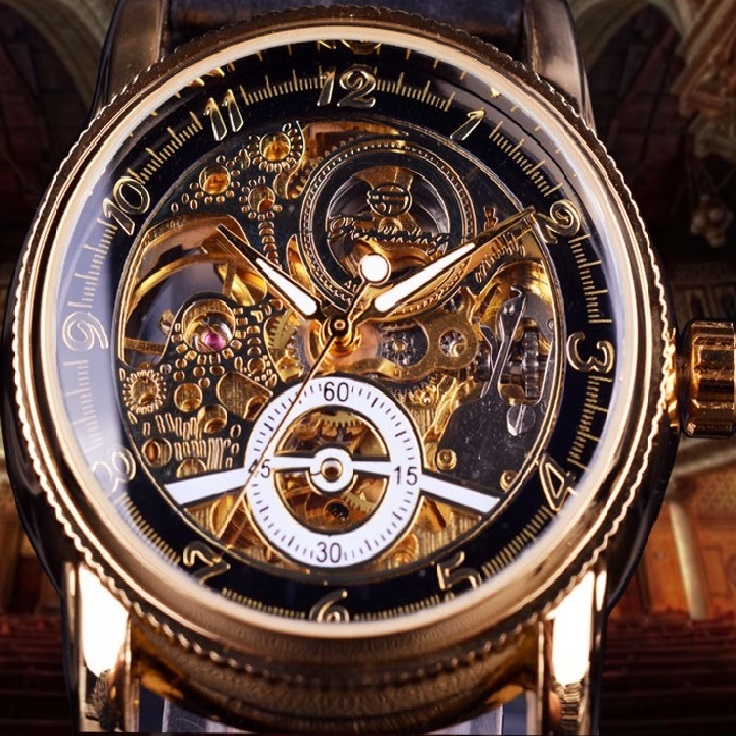 Mannenhorloge ED-2605 - Bruin / Goud