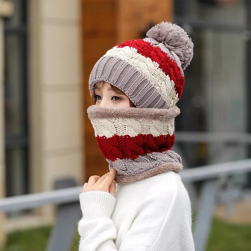 Muts en nekwarmer - Bordeaux