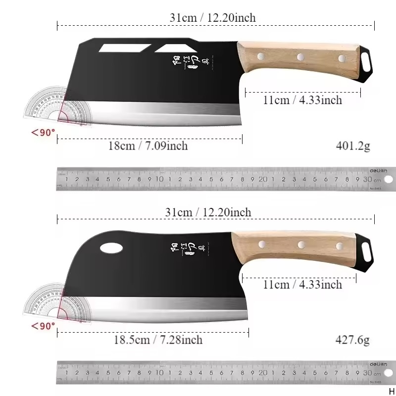 2x Keukenhakmes FA-33042 - Bruin / 2e keus