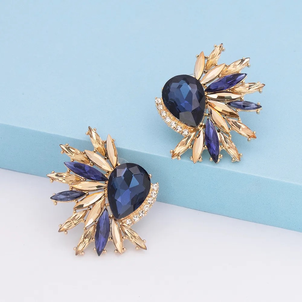 Oorbellen FL-29859 - Goud / Blauw