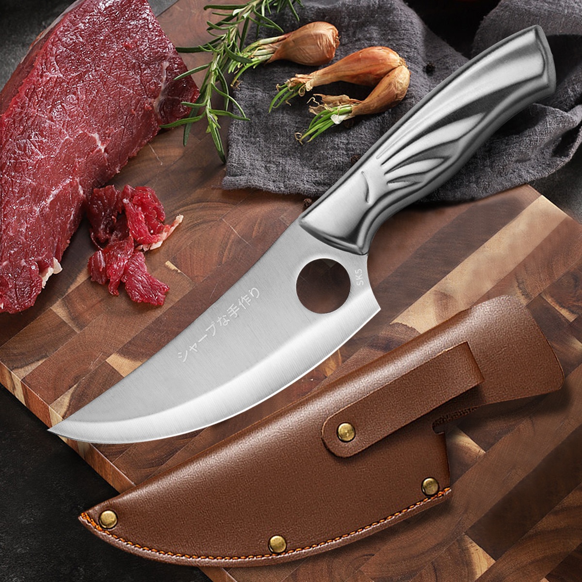 Keukenhakmes FU-18431 - Zilver / Zonder etui