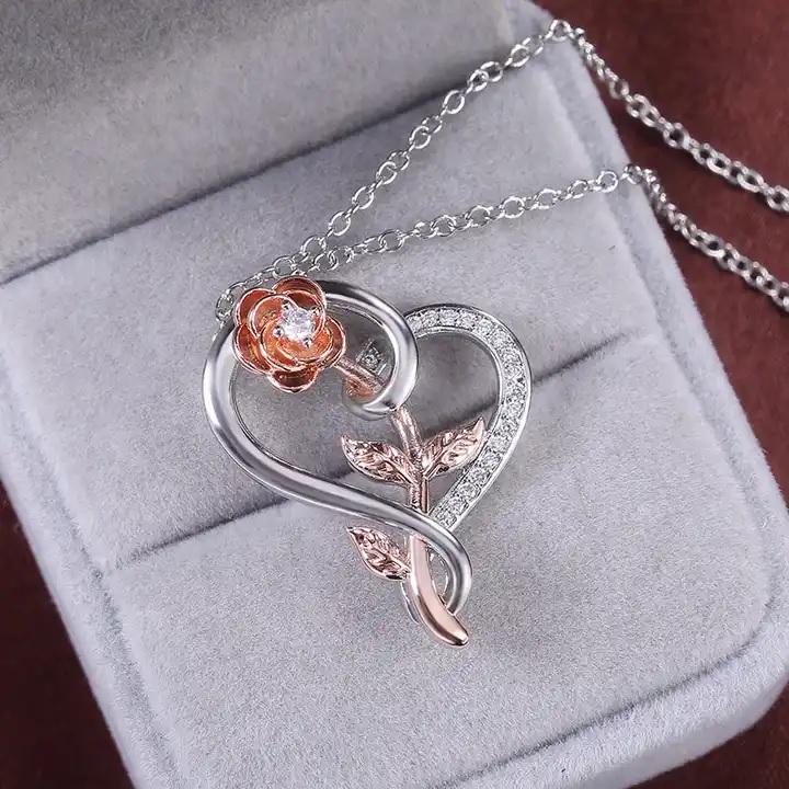Ketting Heart Rose - Zilver / Roségoud