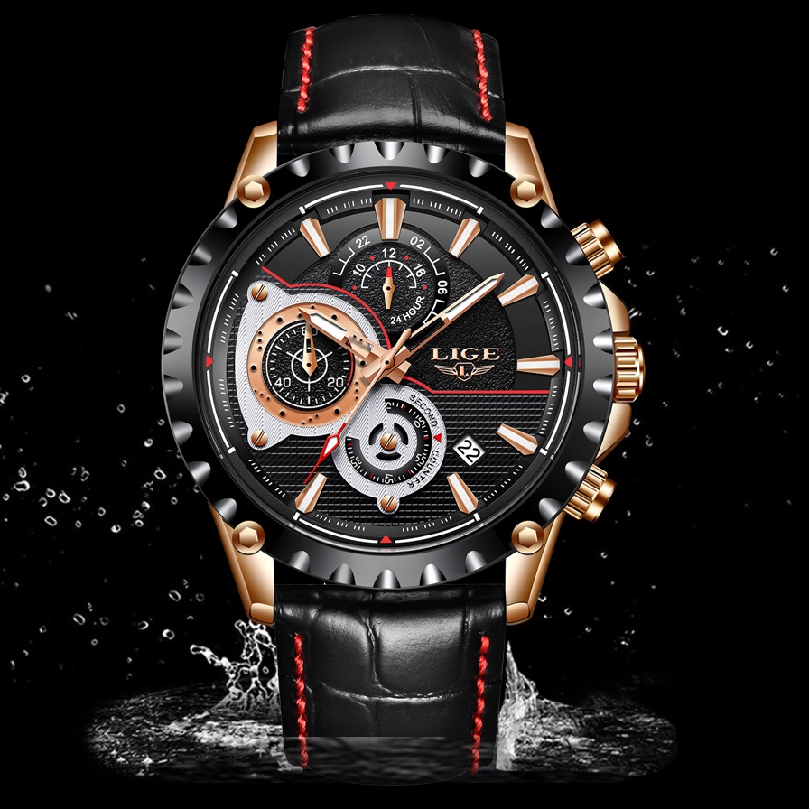 Horloge LIGE LU-4063 - Zwart / Wit