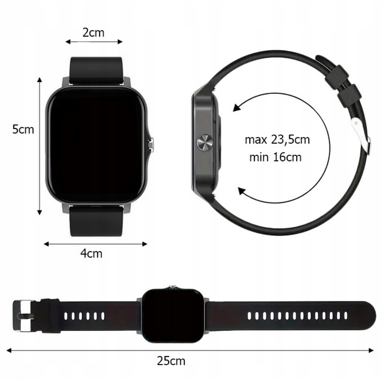Smart horloge AN - 40482 - Zwart