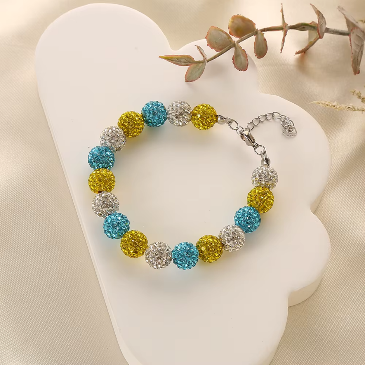Damesarmband ZI-40047 - Geel / Wit / Blauw