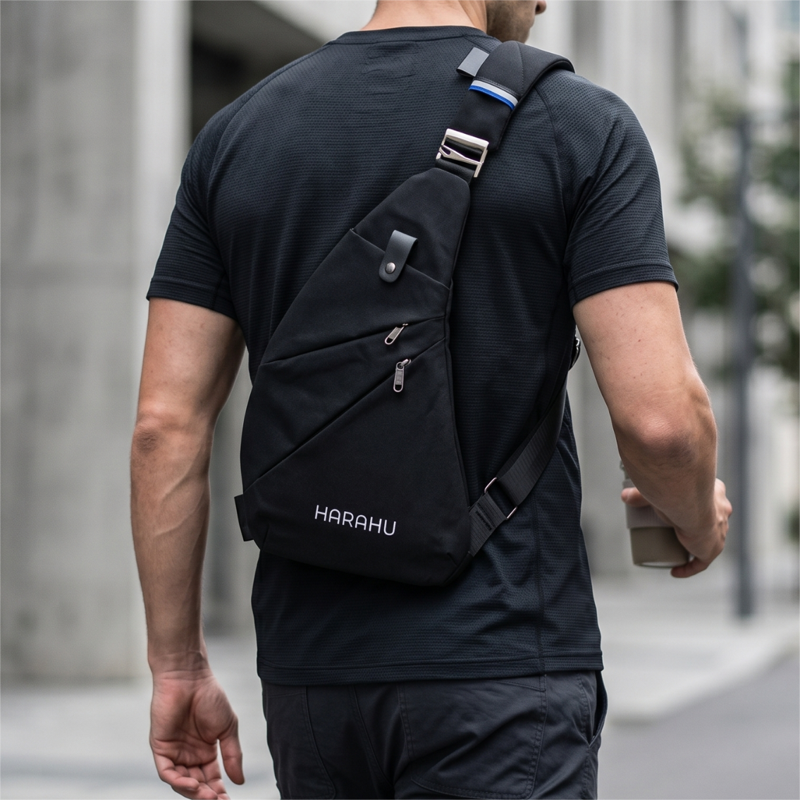 Heren Crossbody Tas HARAHU Flow - Grijs