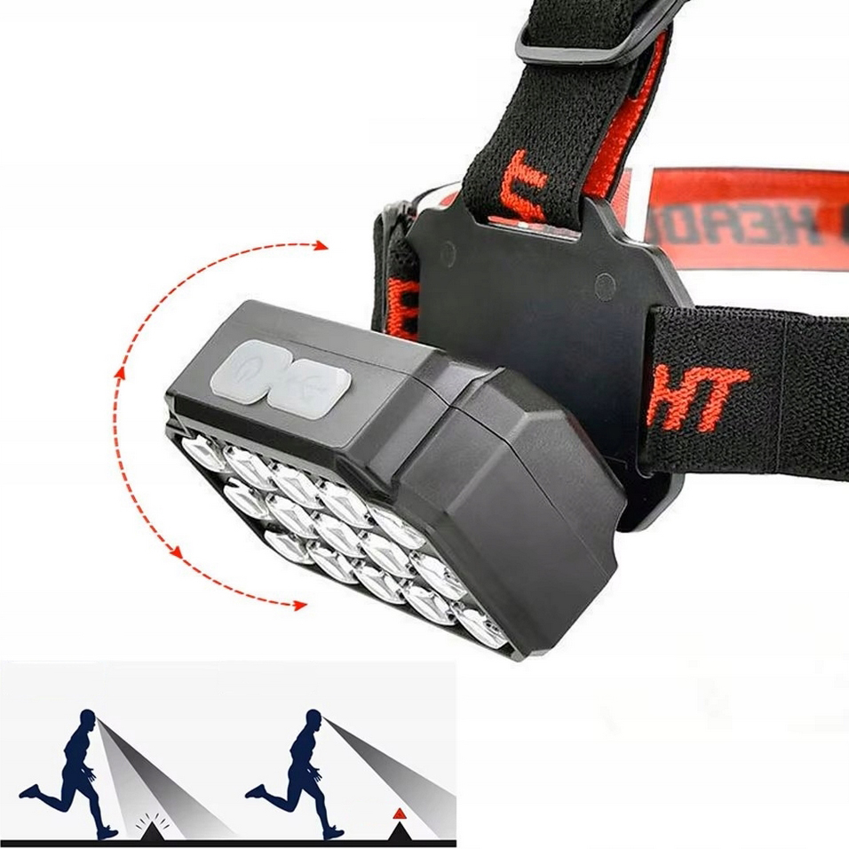 UV LED hoofdlamp met USB-opladen - Zwart