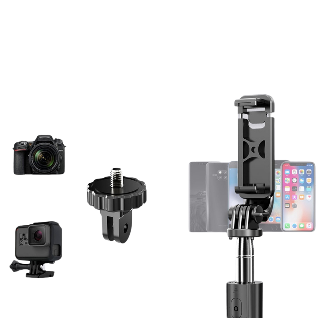 Selfiestick met statief PH - 40945 - Zwart