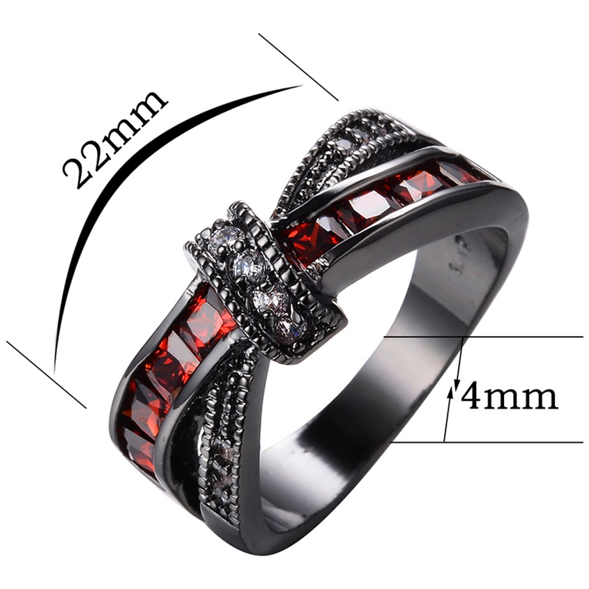 Ring DI-2315 - Zwart / Roze / 56,9mm