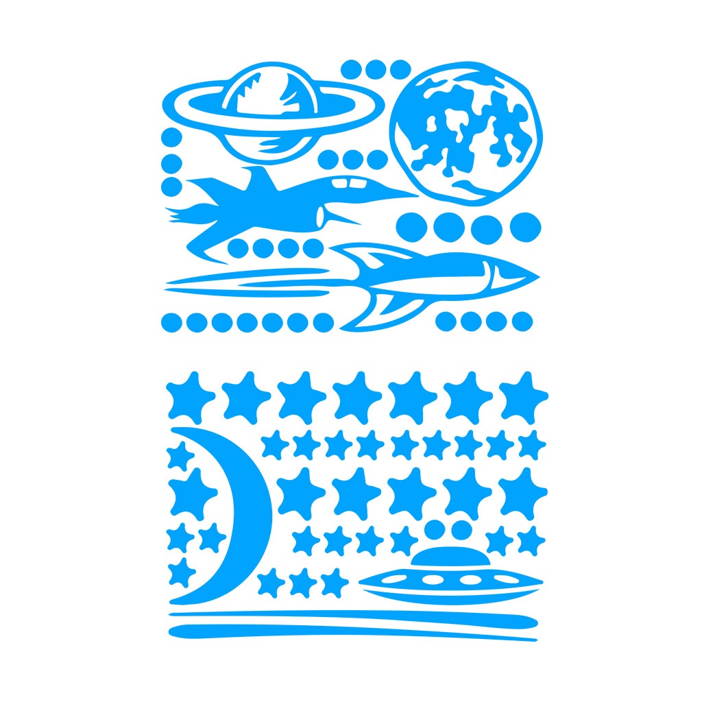 Fosforescerende stickers - Raketten