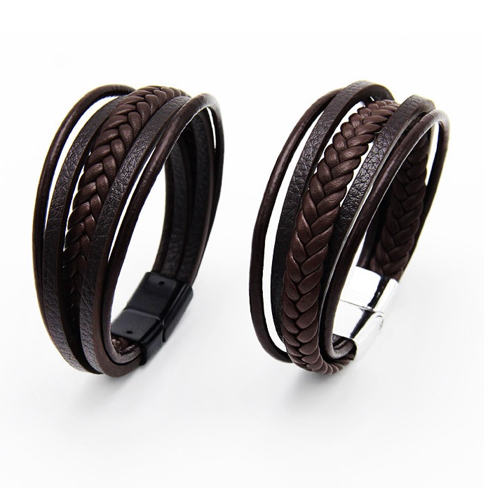Herenarmband SA - 18809 - Zwart / Zilver