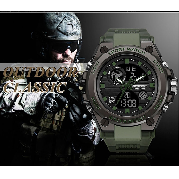 Horloge SANDA VI-14295 - Groen / Zwart