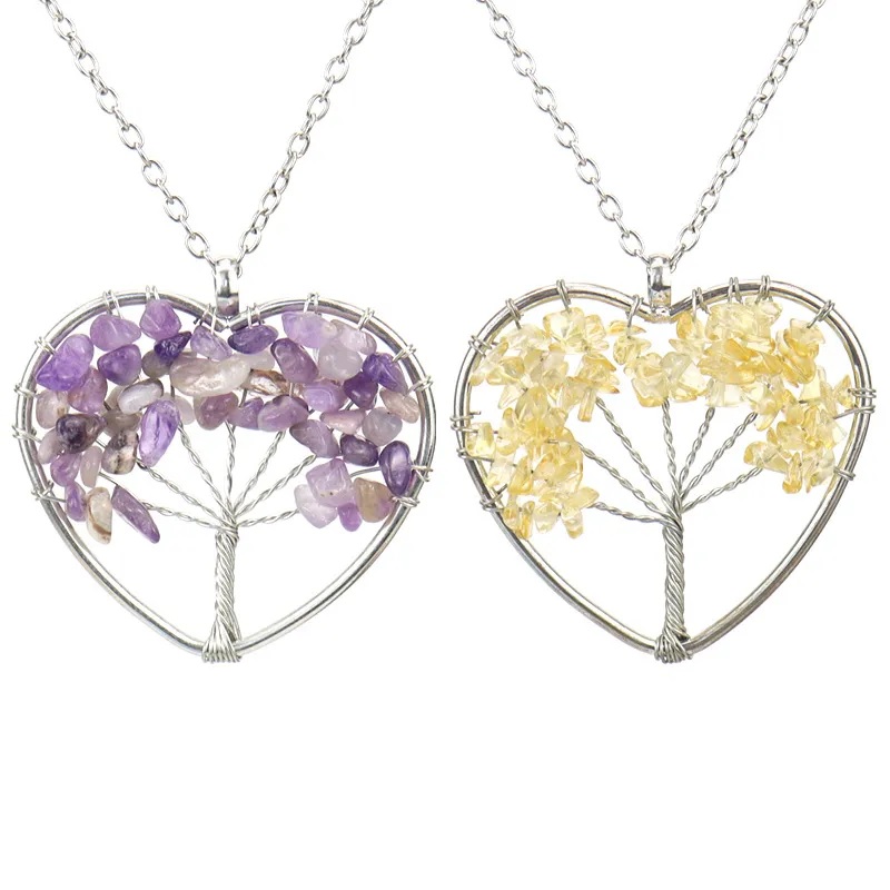 Halsketting Tree Heart - Oranje