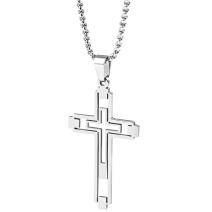 Ketting EM-34151 Cross - Zilver