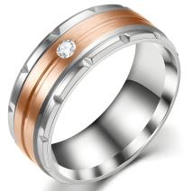 Ring IN-17406 - Zilver / Roségoud / 57mm