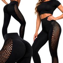 Dames sportieve Push Up leggings ZR-40917 - Zwart / S / M