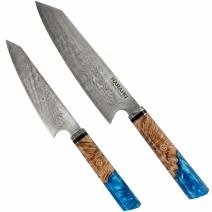 Set damascuskeukenmessen ZU - 40423 - 2 stuks / Blauw