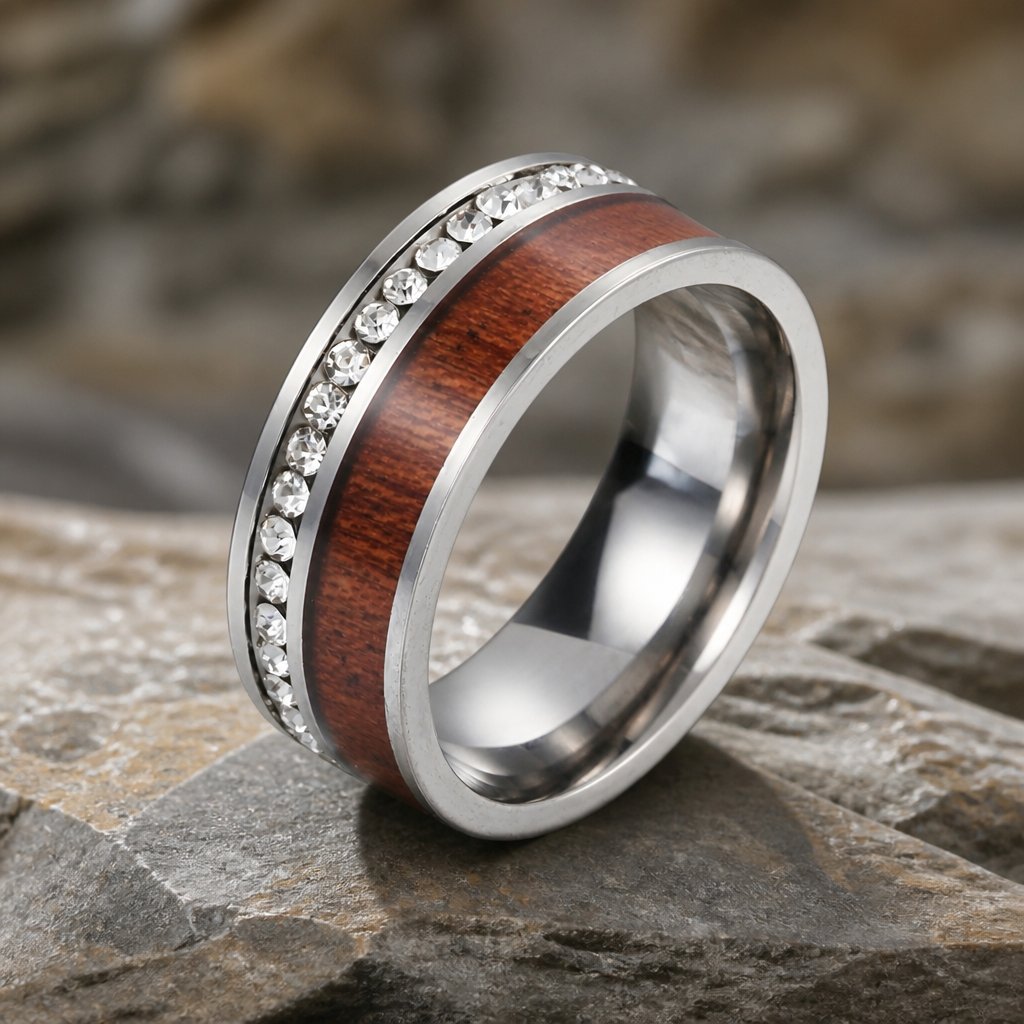 Ring TR-17018 - Zilver / Bruin / 59mm