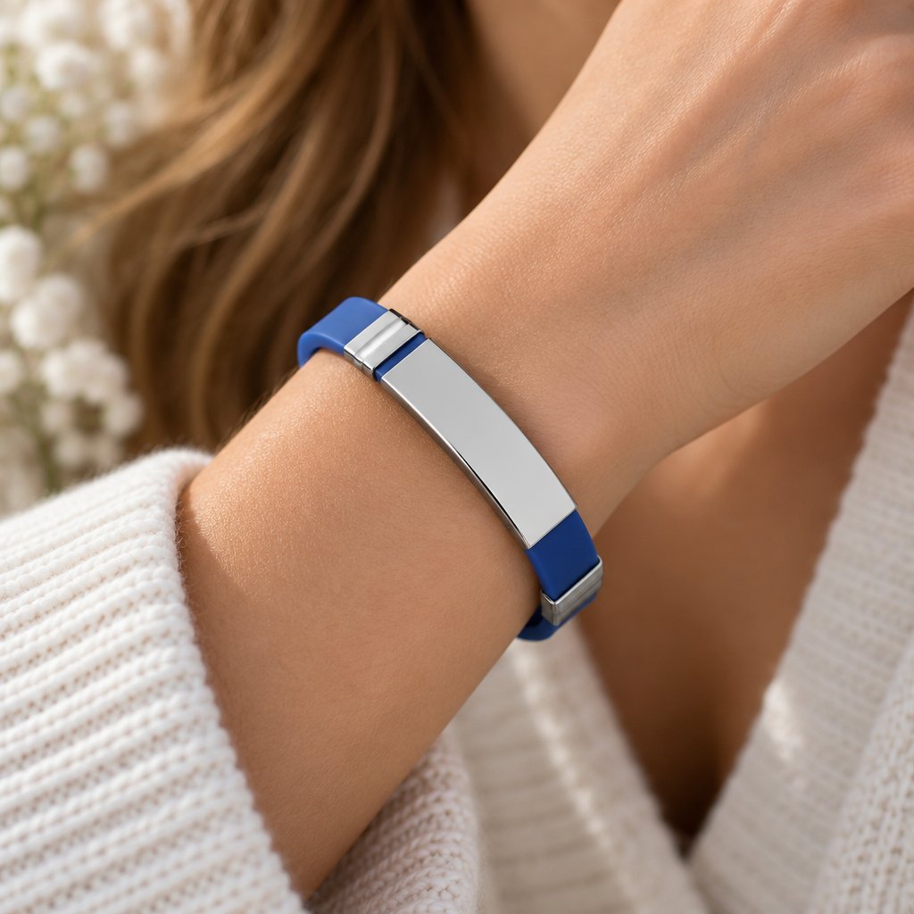 Siliconen armband - Blauw