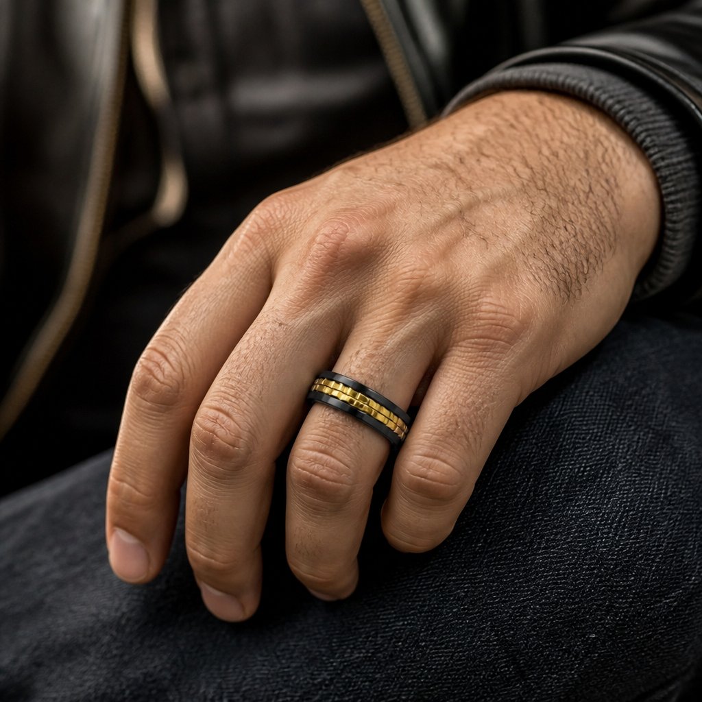 Ring IK-32054 - Zwart / Goud / 62mm