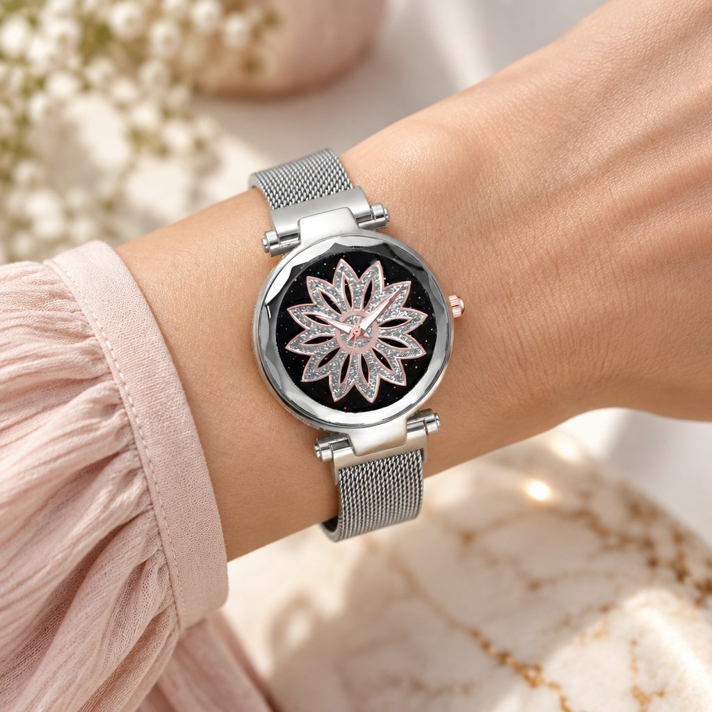 Magnetisch Horloge OR-5079 - Zilver